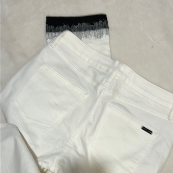 Whbm White Jeans with Black Ombre Hem - Picture 4 of 4